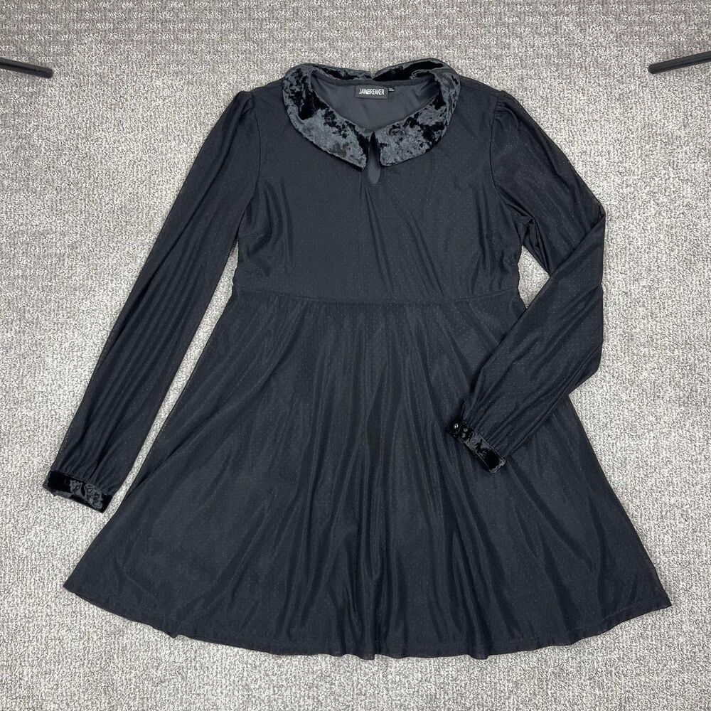 Jawbreaker Dress Womens XXL Black Collared Witchy Gothic Wednesday Addams
